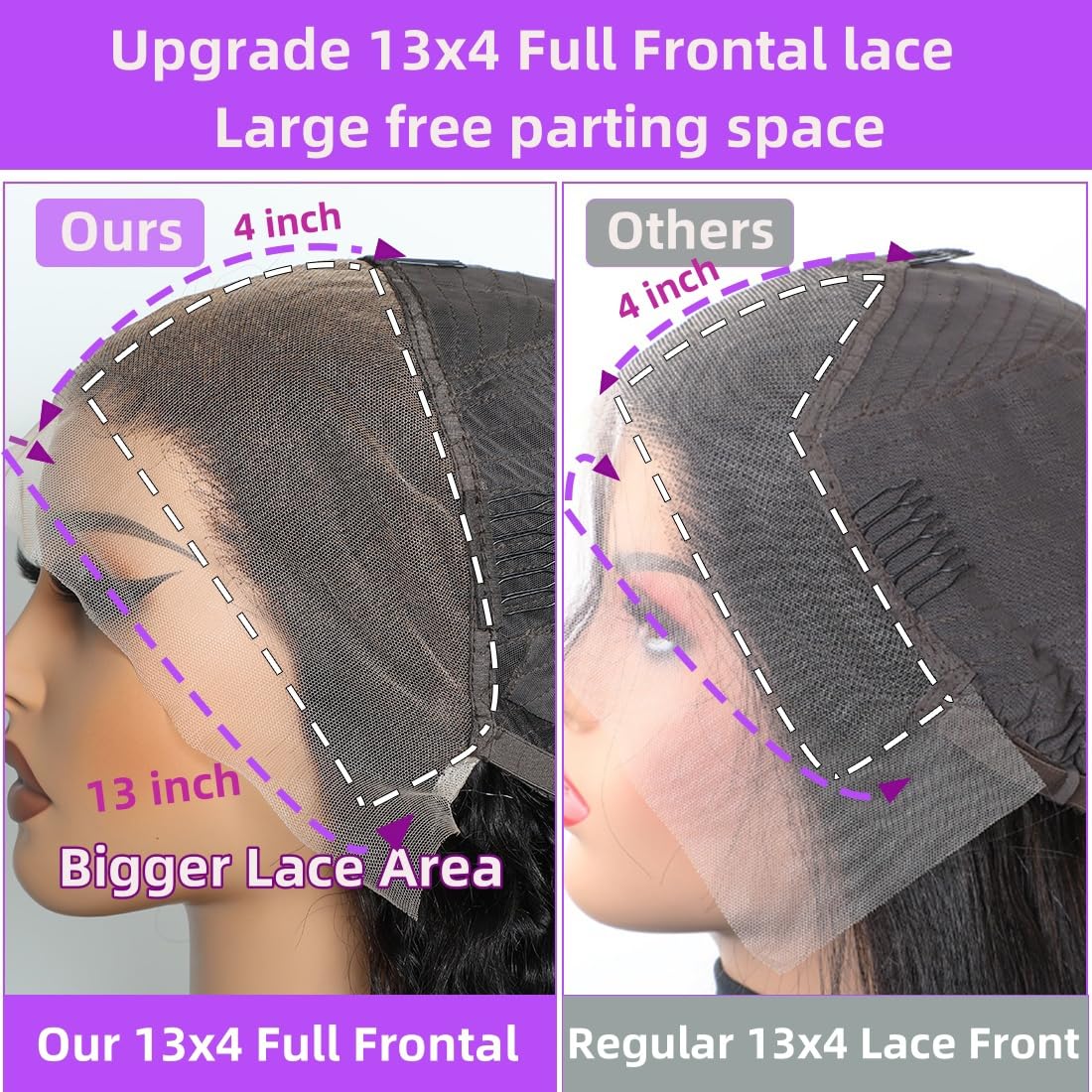 13x4 HD Lace Front Human Hair Wigs Pre Plucked Invisible Lace Water Wave Wigs 180% Density - Perismoda Hair