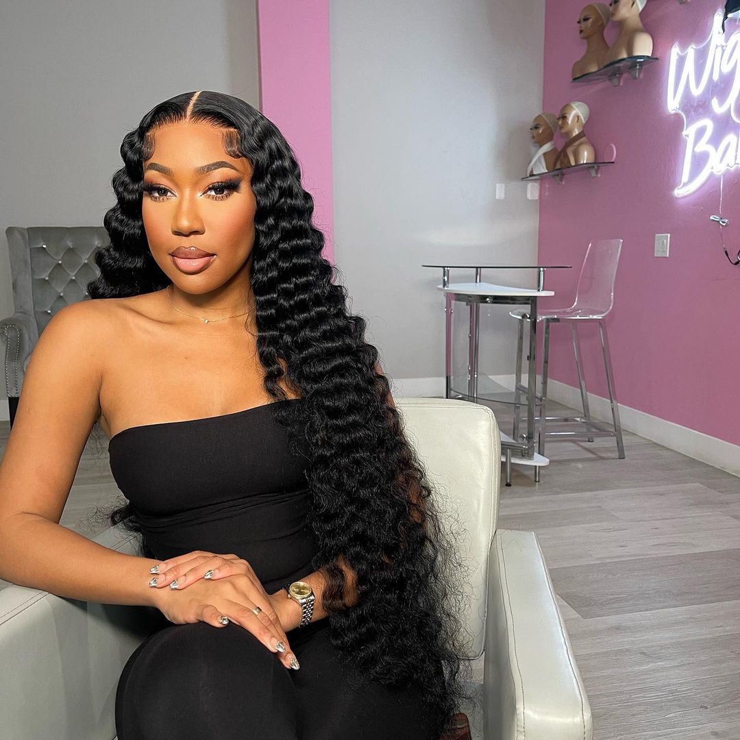 13x4 Lace Frontal with 4 Bundles Deep Wave Peruvian Human Hair - Perismoda Hair