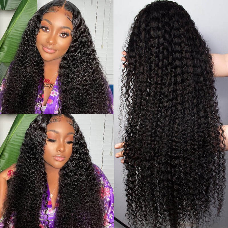 13x4 Transparent Lace Malaysian Virgin Curly Wig With Bleached Invisible Knots 180% Density - Perismoda Hair