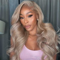 13x6 Body Wave Ash Blonde Transparent Lace Front Wig Human Hair 180%/250% Hair Density - Perismoda Hair