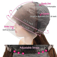 13x6 Straight Wigs Chocolate Brown Transarent Lace Front Wigs 180% Hair Density - Perismoda Hair