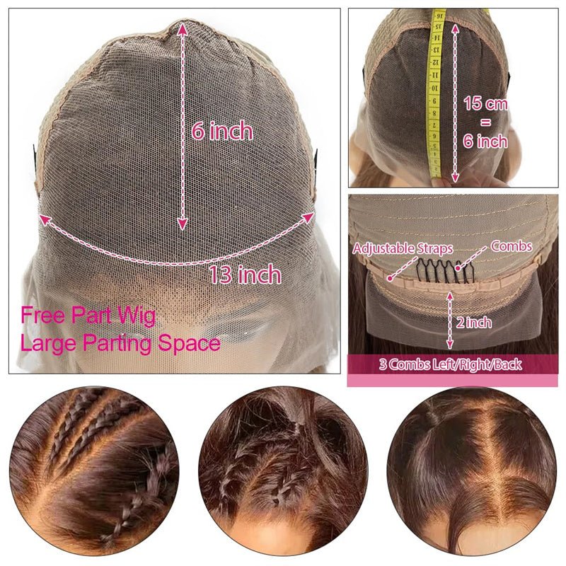 13x6 Transparent Lace Frontal Human Hair Wigs Chocolate Brown Loose Wave For Black Women - Perismoda Hair
