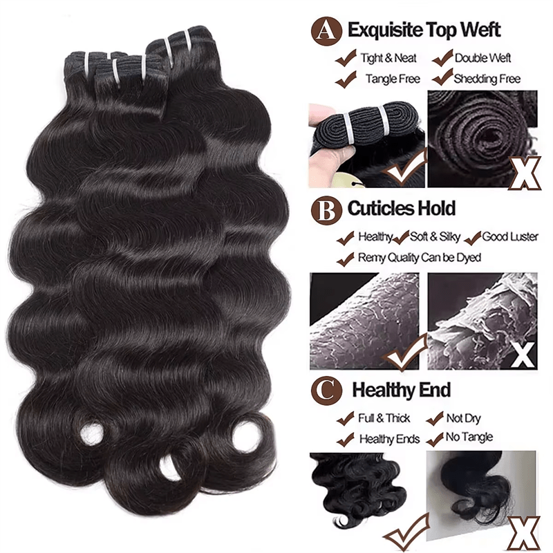 16A Body Wave Human Hair Bundles Unprocessed Virgin Hair Extensions For Women - Perismoda Hair