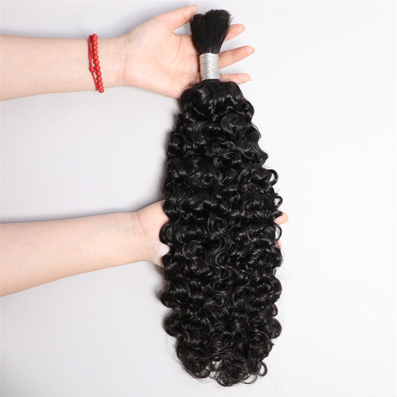 16A Human Braiding Hair Burmese Curly Bulk Hair for Boho Braids - Perismoda Hair