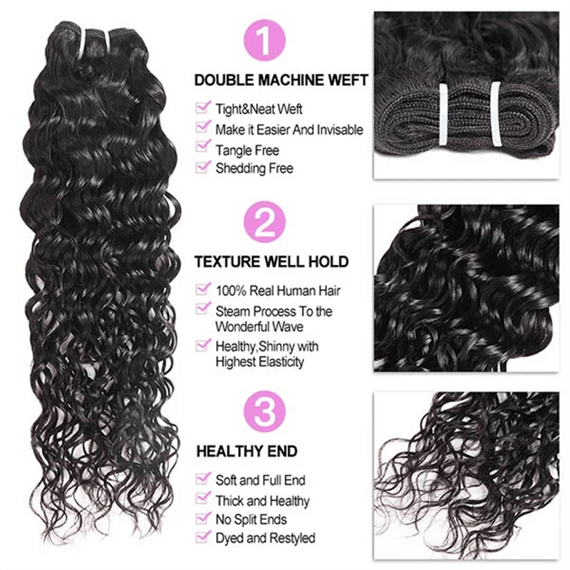 16A Water Wave Human Hair Bundles Unprocessed Virgin Hair Extensions For Women - Perismoda Hair