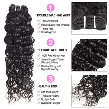 16A Water Wave Human Hair Bundles Unprocessed Virgin Hair Extensions For Women - Perismoda Hair