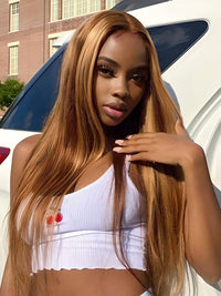 Perismoda 13x4 Brown and Blonde P4/27 Wig HD Lace Pre-Bleached Pre-Plucked