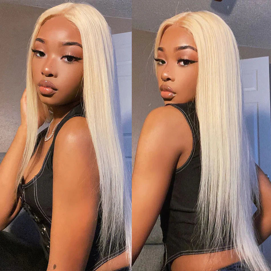Perismoda 613 Blonde Hair Silky Straight 13x6 Lace Frontal Wigs Human Hair