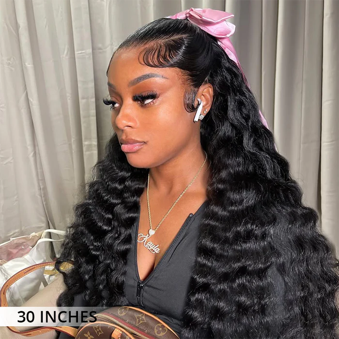 Perismoda 300% Density Luxury Loose Deep Virgin Human Hair Transparent Lace Front Wig Pre-Plucked Hairline