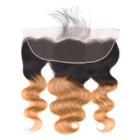1B/27 Ombre Body Wave 3 Bundles With 13x4 Lace Frontal 100% Virgin Human Hair - Perismoda Hair