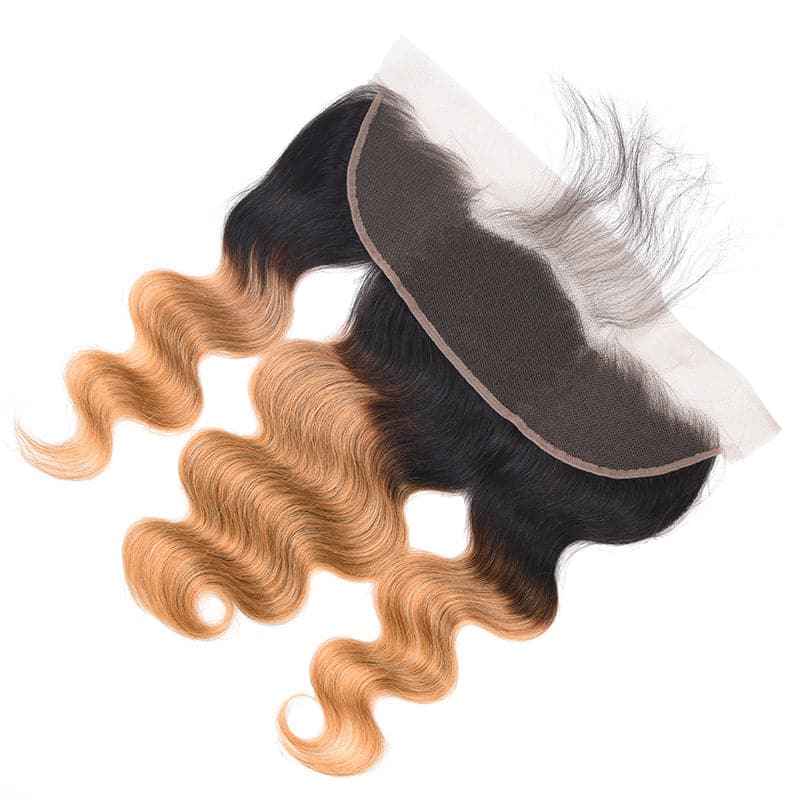 1B/27 Ombre Body Wave 3 Bundles With 13x4 Lace Frontal 100% Virgin Human Hair - Perismoda Hair