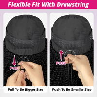 Perismoda 13x6 Full Lace Frontal Pull & Go Burmese Curly Human Hair Wigs With Invisi Drawstring