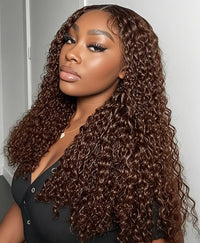 Perismoda Ready To GO #4 Dark Brown Kinky Curly 7x5 Glueless HD Lace  Upgrade Elastic Drawstring Wig