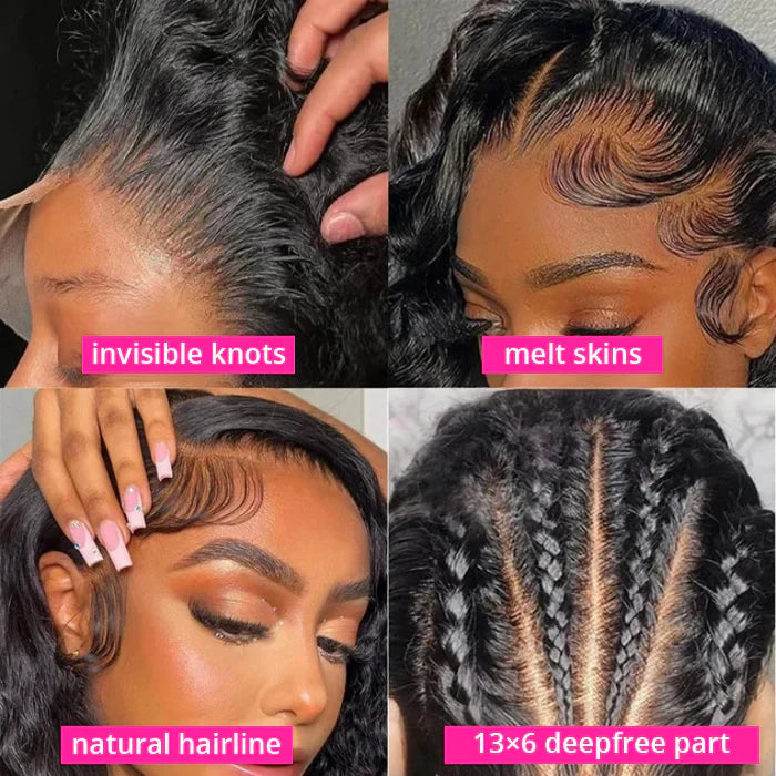 Perismoda 13x4 HD Lace Pre-Bleached Invisible Knot Water Wave Human Hair Wigs