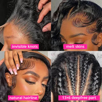 Perismoda 13x4 HD Lace Pre-Bleached Invisible Knot Water Wave Human Hair Wigs