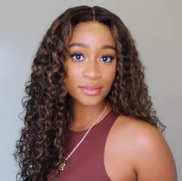 Perismoda P2/30 blonde Highlight Colored Human Hair 13x4 Lace Kinky Curly Wigs