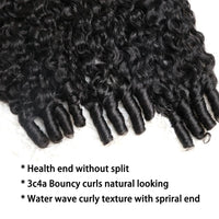 Perismoda 3 Pc/Pack Burmese Curly Human Hair 3 Bundles With Twist Out Ends Human Hair