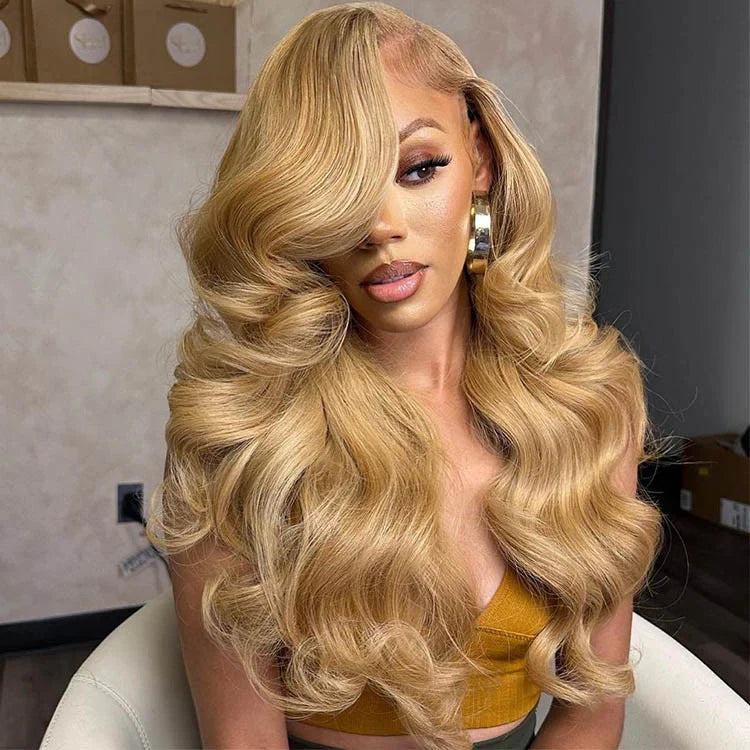 Perismoda Honey Blonde Body/Deep Wave 13x4 Pre Everything Lace Front Wigs Human Hair