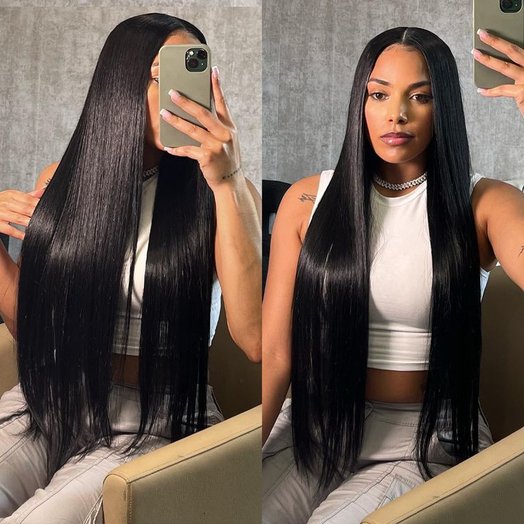 3 Bundles Brazilian Virgin Human Hair Long Weft Straight Long Hair Extension - Perismoda Hair