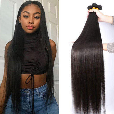 3 Bundles Brazilian Virgin Human Hair Long Weft Straight Long Hair Extension - Perismoda Hair