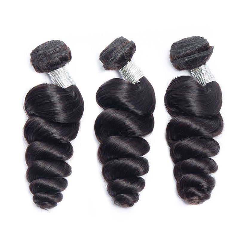 3 Bundles Indian Virgin Hair Loose Wave Bundles With 13*4 Lace Frontal - Perismoda Hair