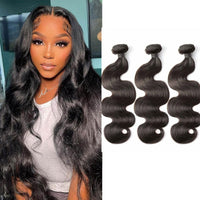 3 Bundles Natural Black Body Wave Brazilian Virgin Hair 10 - 28 inch 3 Pieces Pack - Perismoda Hair