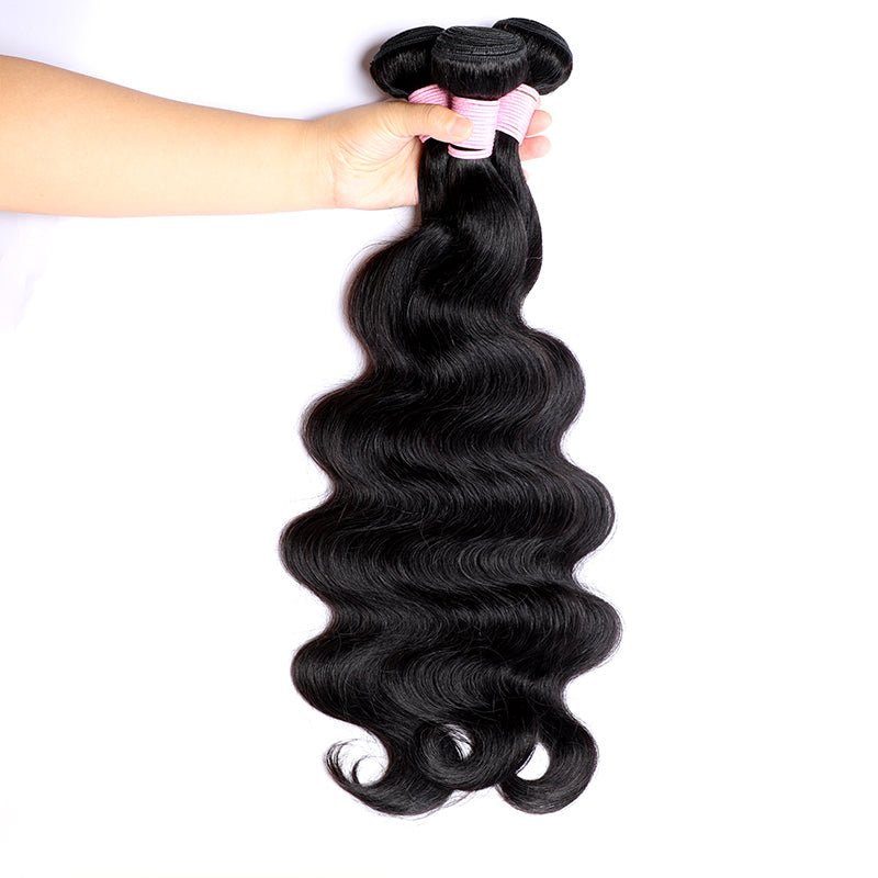 3 Bundles Natural Black Body Wave Brazilian Virgin Hair 10 - 28 inch 3 Pieces Pack - Perismoda Hair