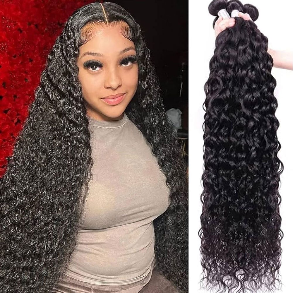 3 Bundles Water Wave Bundles Malaysian Virgin Human Hair Weave - Perismoda Hair