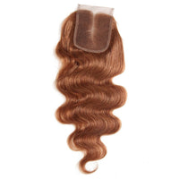#30 Brown Body Wave 3 Bundles With Closure 4x4 pre Colored 100% Virgin human hair - Perismoda Hair