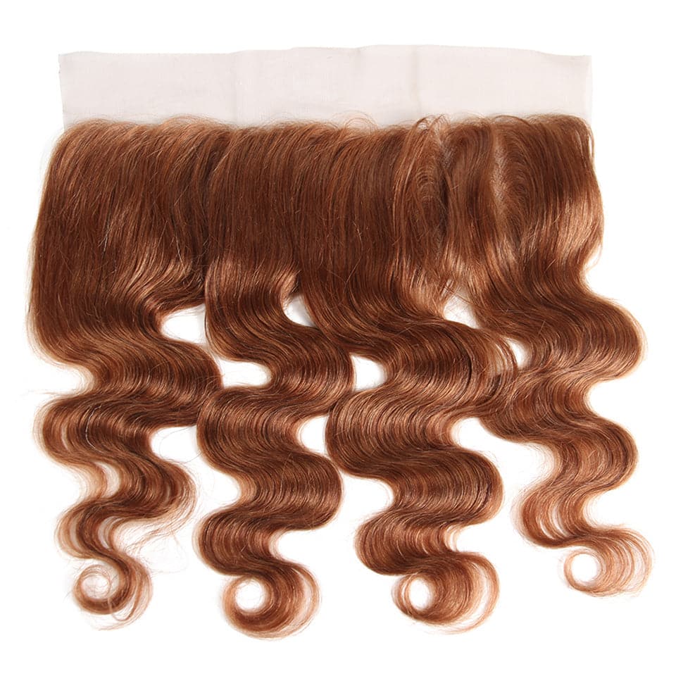 #30 Medium Auburn body wave 3 Bundles With 13x4 Lace Frontal 100% Human Hair - Perismoda Hair
