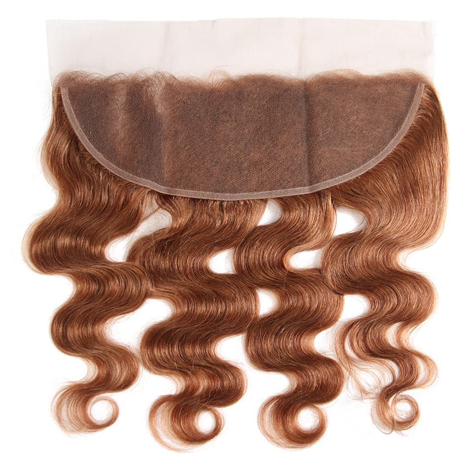 #30 Medium Auburn body wave 3 Bundles With 13x4 Lace Frontal 100% Human Hair - Perismoda Hair