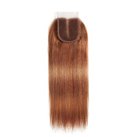 #30 Medium Auburn Straight 3 Bundles With 13x4 Lace Frontal 100% Human Hair - Perismoda Hair