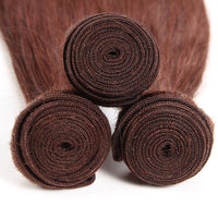 #33 Dark Auburn 3 Bundles With Closure 4x4 pre - Colored 100% virgin human hair - Perismoda Hair