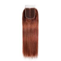 #33 Dark Auburn 3 Bundles With Closure 4x4 pre - Colored 100% virgin human hair - Perismoda Hair