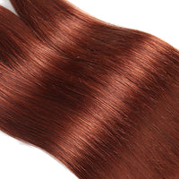 #33 Dark Auburn 3 Bundles With Closure 4x4 pre - Colored 100% virgin human hair - Perismoda Hair