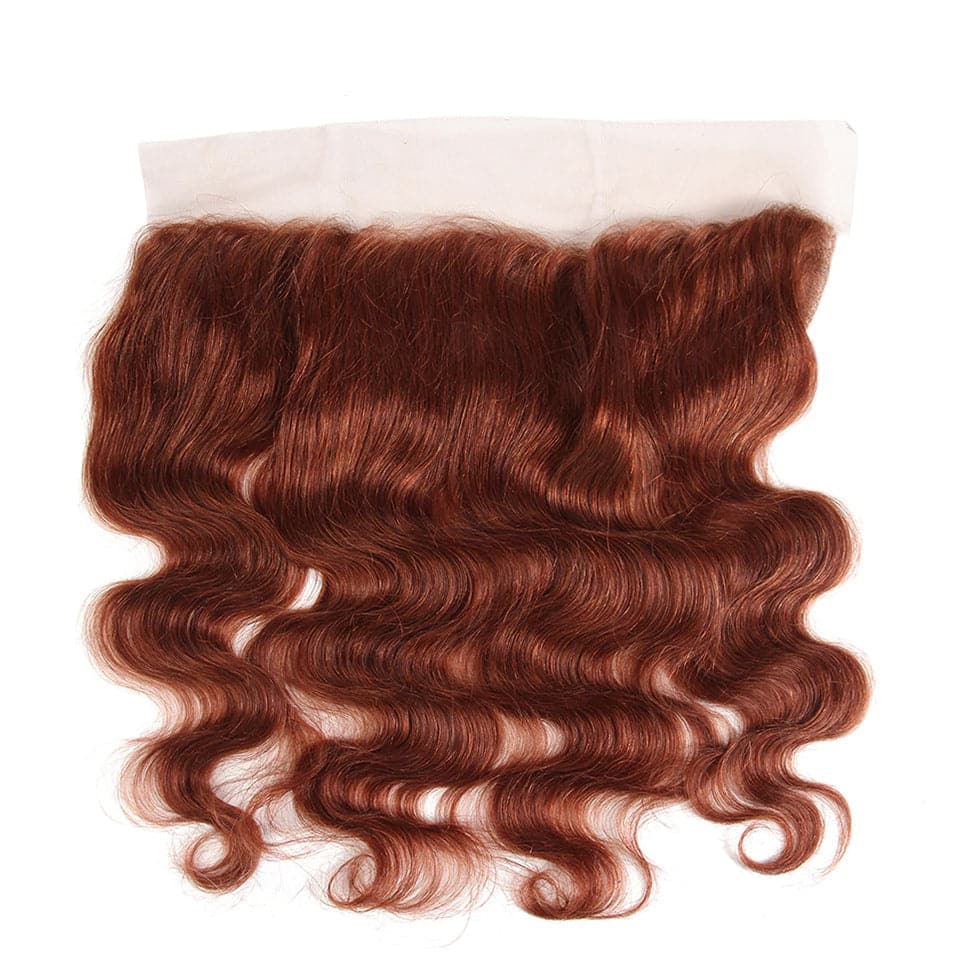 #33 Dark Auburn body wave 3 Bundles With 13x4 Lace Frontal 100% Human Hair - Perismoda Hair