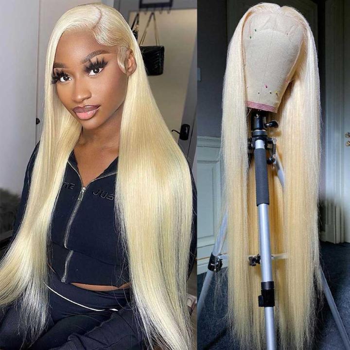 Perismoda 613 Blonde Hair Silky Straight 13x6 Lace Frontal Wigs Human Hair