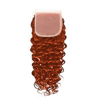 #350 Copper Red Water Wave 4 Bundles With 4X4 Lace Closure 100% Human Hair - Perismoda Hair