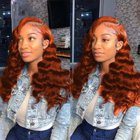 #350 Ginger Orange Loose Wave 4 Bundles With 4X4 Lace Closure 100% Remy Human Hair - Perismoda Hair