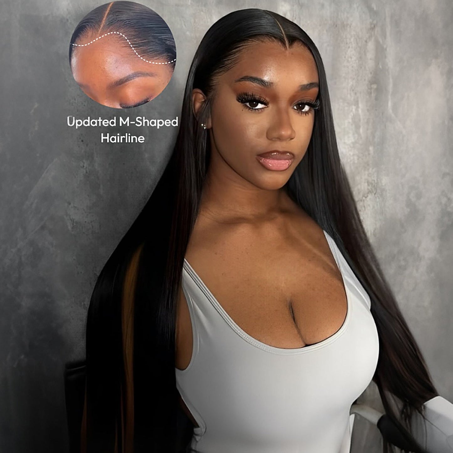 Perismoda M-Shaped Hairline Straight Hair HD 13x6 Lace Frontal Wig Lagos Hairline Wigs