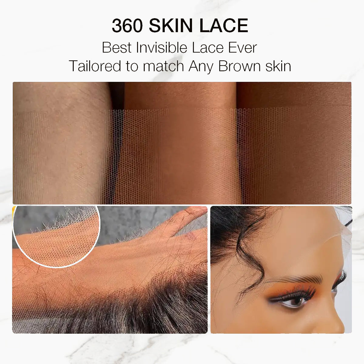 Perismoda Invisible Strap Straight Hair 360 Lace Forehead Wig Bleached Knot