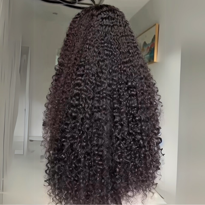 Perismoda 300% Density Spanish Curly 13X4 Lace Front Wig Virgin Human Hair Pre Plucked HD Lace Wigs