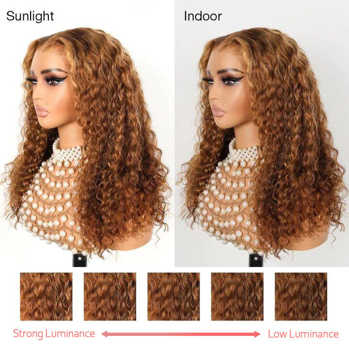 Perismoda Hair P4/27 highlight Invisible Strap 360 Lace  Bleached Knot Pre-Cut Lace Water Wave Wig