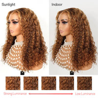 Perismoda Hair P4/27 highlight Invisible Strap 360 Lace  Bleached Knot Pre-Cut Lace Water Wave Wig