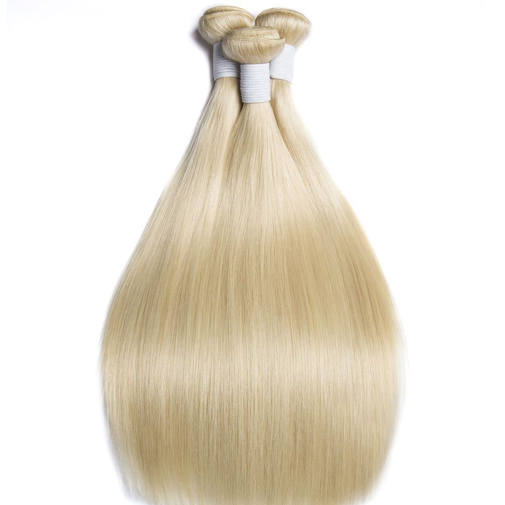 3PCS 613 Blonde Hair Weave Bundles 12 - 30 Inch Straight Peruvian Remy Human Hair - Perismoda Hair