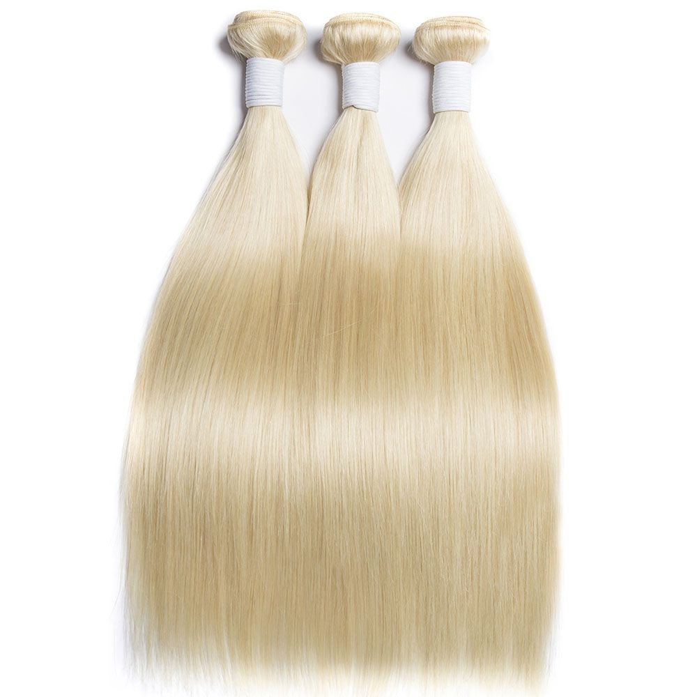 3PCS 613 Blonde Hair Weave Bundles 12 - 30 Inch Straight Peruvian Remy Human Hair - Perismoda Hair