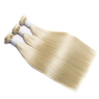 3PCS 613 Blonde Hair Weave Bundles 12 - 30 Inch Straight Peruvian Remy Human Hair - Perismoda Hair