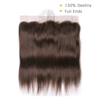 #4 Dark Chocolate Brown Straight 3 Bundles With 13x4 Lace Frontal 100% Real Human Hair - Perismoda Hair
