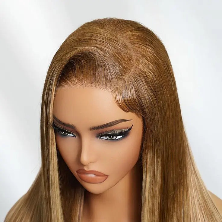Perismoda Ready to go Ombre Golden Blonde Straight Pre-bleached invisible knots 7x5 Glueless Lace Wig