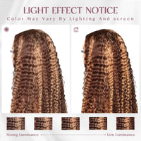 Perismoda Brown and Blonde Highlight Deep Wave  Wig 13x4 HD Lace Front Wigs Human Hair